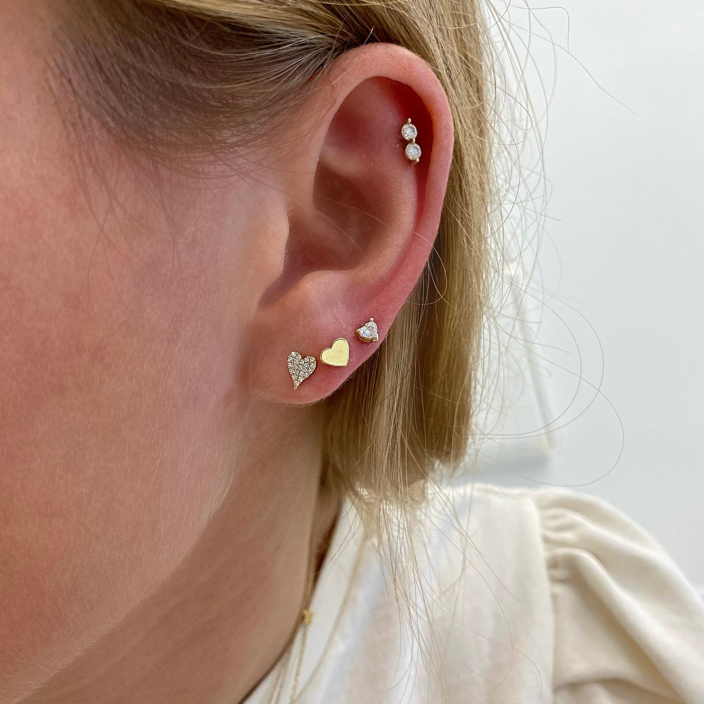 Gold Heart Stud - Lindsey Leigh Jewelry