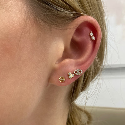 Gold Hexagon Screw Stud - Lindsey Leigh Jewelry