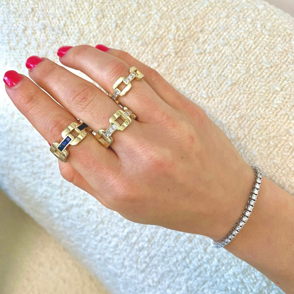 Gold Link Band - Lindsey Leigh Jewelry