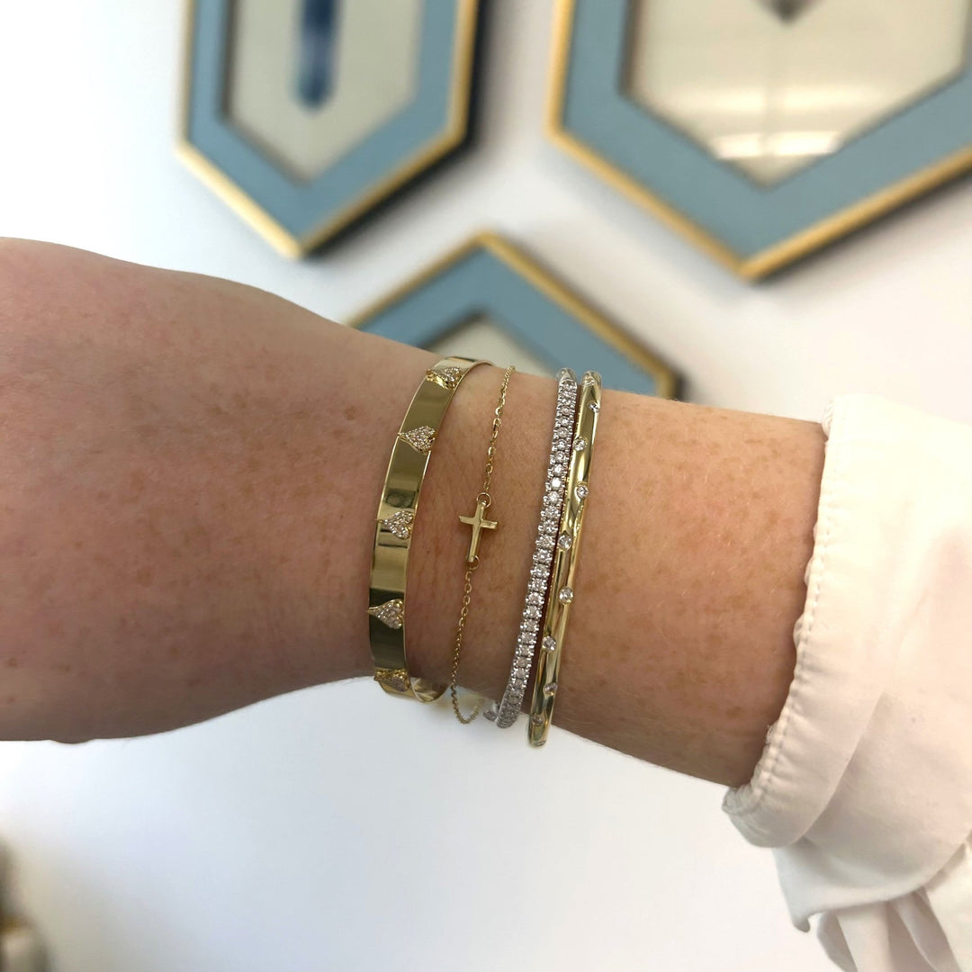Gold Mini Cross Bracelet - Lindsey Leigh Jewelry