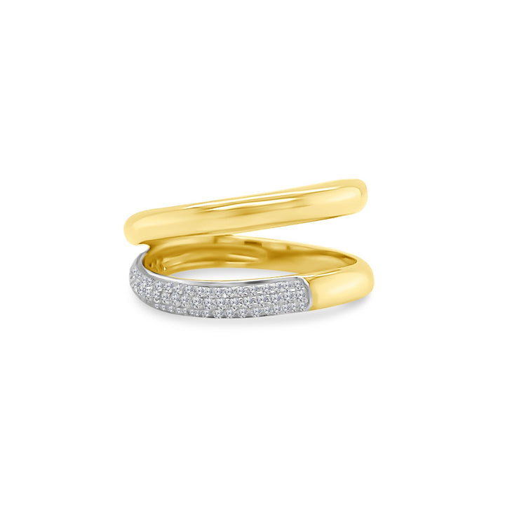 Gold & Pave Split Band - Lindsey Leigh Jewelry