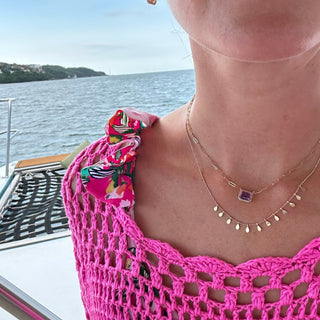 Gold Pear Dangle Necklace  Lindsey Leigh Jewelry.
