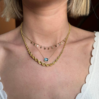 Gold Pear Dangle Necklace  Lindsey Leigh Jewelry.
