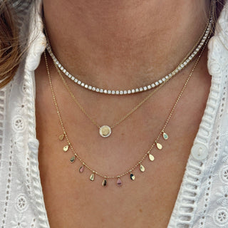 Gold Pear Dangle Necklace  Lindsey Leigh Jewelry.
