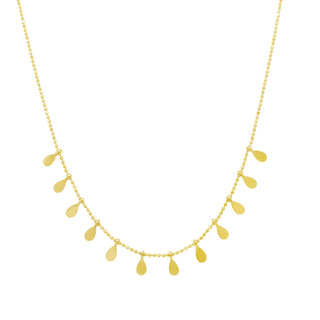 Gold Pear Dangle Necklace  Lindsey Leigh Jewelry.

