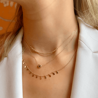 Gold Pear Dangle Necklace  Lindsey Leigh Jewelry.
