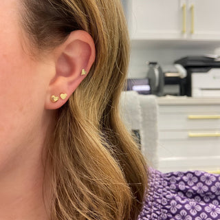 Gold Puffy Heart Stud  Lindsey Leigh Jewelry.
