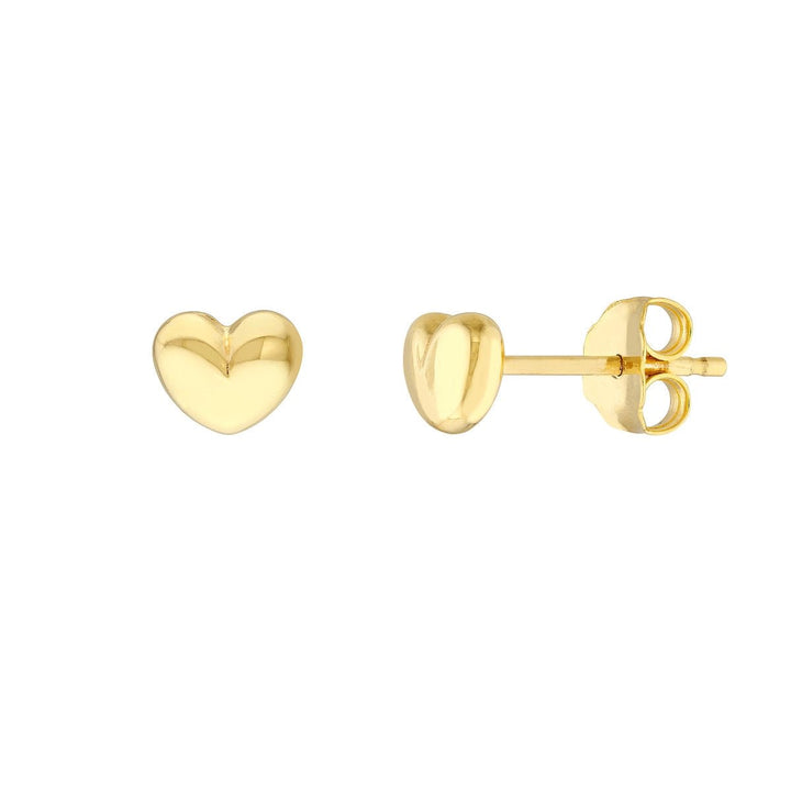 Gold Puffy Heart Stud - Lindsey Leigh Jewelry