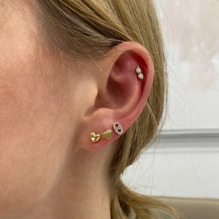 Gold Puffy Heart Stud  Lindsey Leigh Jewelry.
