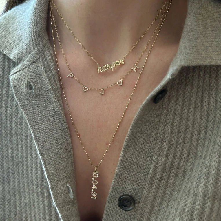Gold Script Custom Name Necklace - Lindsey Leigh Jewelry