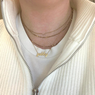 Gold Script Personalized Name Necklace  Lindsey Leigh Jewelry.
