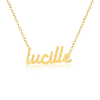 Gold Script Personalized Name Necklace  Lindsey Leigh Jewelry.
