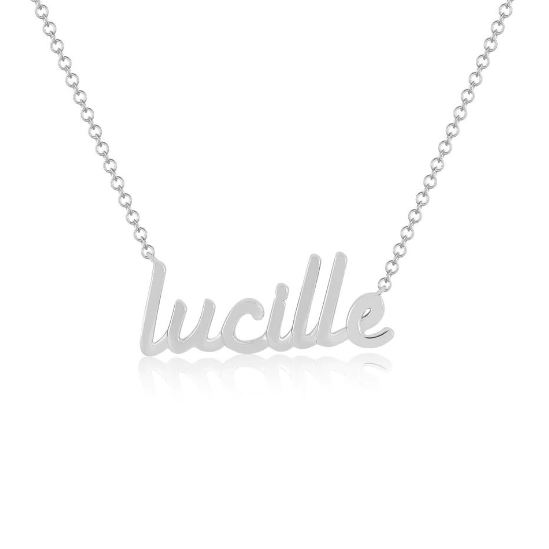 Gold Script Custom Name Necklace - Lindsey Leigh Jewelry