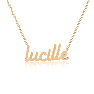 Gold Script Personalized Name Necklace  Lindsey Leigh Jewelry.
