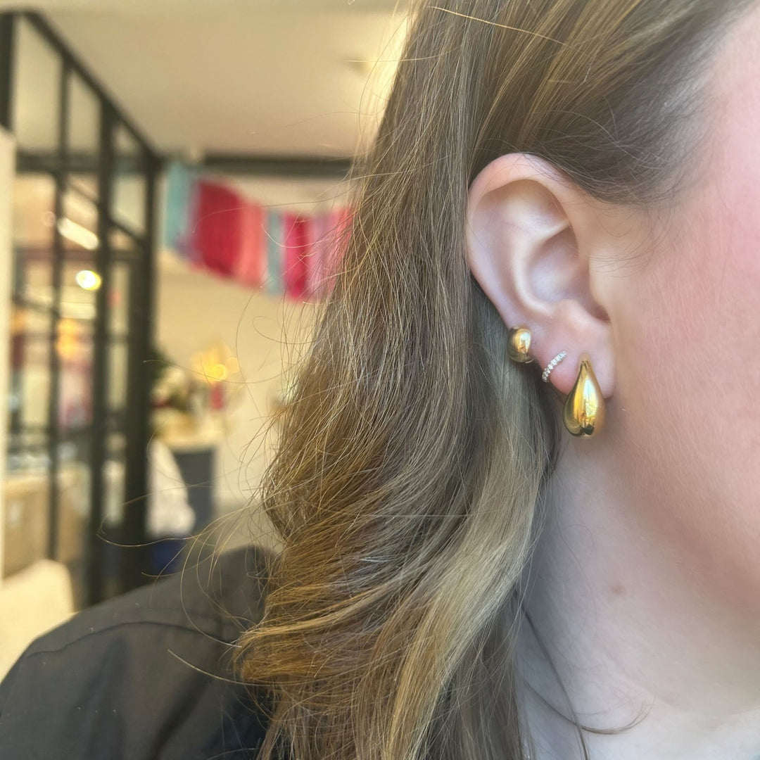 Gold Tear Drop Earrings - Lindsey Leigh Jewelry