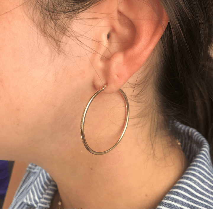 Gold Tube Hoops - Lindsey Leigh Jewelry