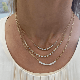 Graduated Basket Set Diamond Necklace  Lindsey Leigh Jewelry.
