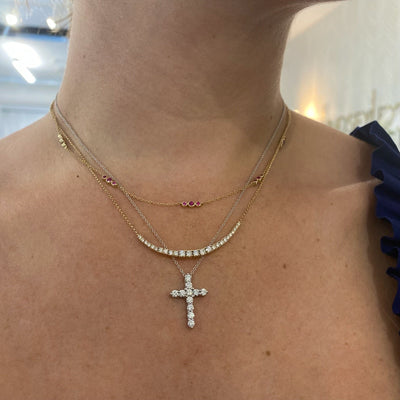 Graduated Basket Set Diamond Necklace - Lindsey Leigh Jewelry