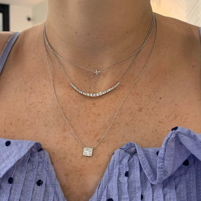 Graduated Basket Set Diamond Necklace - Lindsey Leigh Jewelry