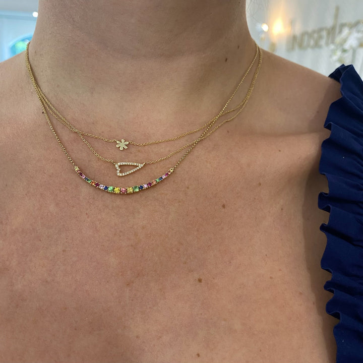 Graduated Basket Set Gemstone Necklace - Lindsey Leigh Jewelry