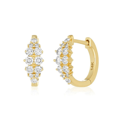 Graduated Diamond Huggies - Lindsey Leigh Jewelry