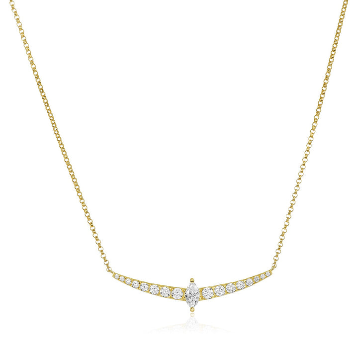 Graduated Fancy Shape Bar Necklace - Lindsey Leigh Jewelry