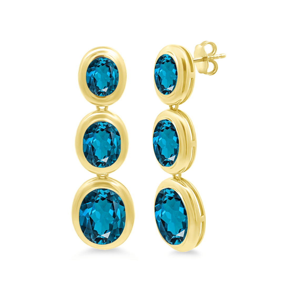 Graduated Oval Gemstone Earrings - Lindsey Leigh Jewelry