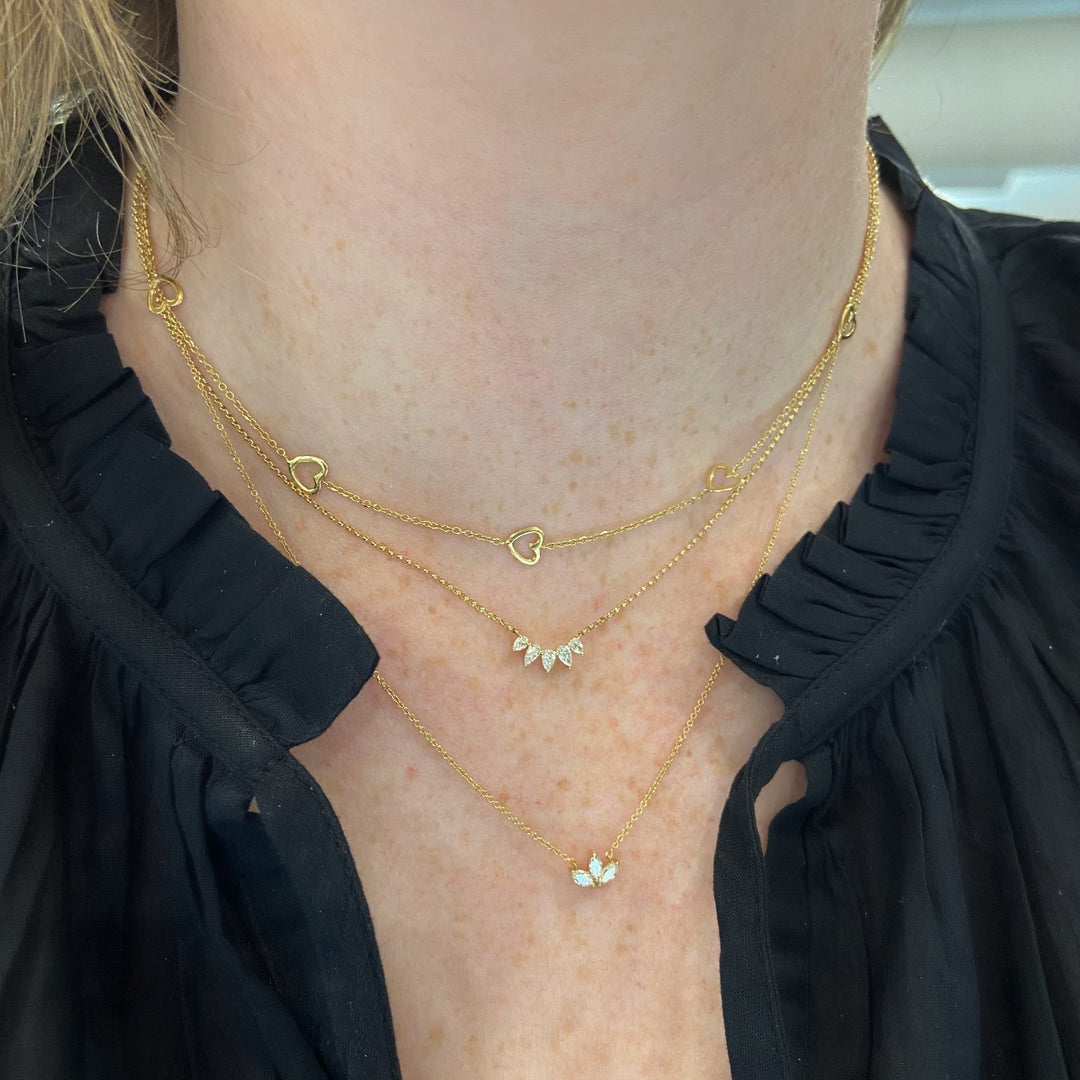 Graduated Pear Diamond Necklace - Lindsey Leigh Jewelry