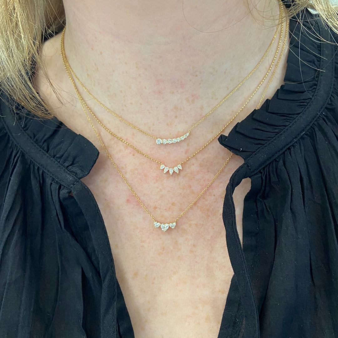 Graduated Pear Diamond Necklace - Lindsey Leigh Jewelry