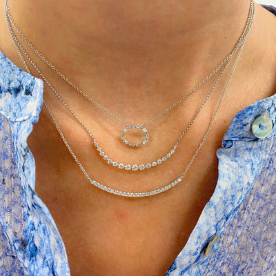 Graduated Single Prong Diamond Necklace - Lindsey Leigh Jewelry