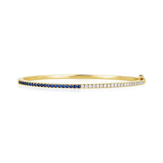 Half Diamond & Gemstone Bangle  Lindsey Leigh Jewelry.
