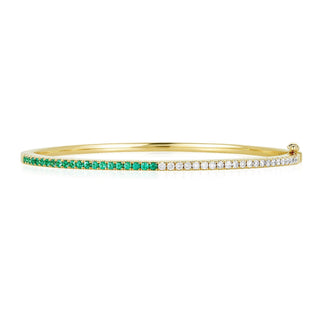 Half Diamond & Gemstone Bangle  Lindsey Leigh Jewelry.
