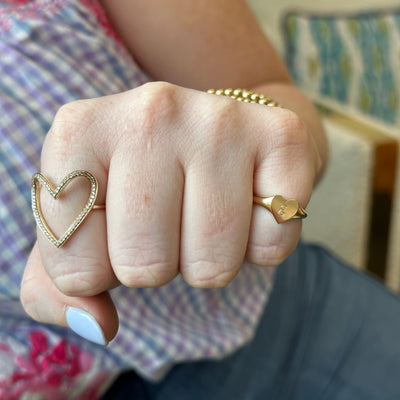 Heart Signet Ring - Lindsey Leigh Jewelry