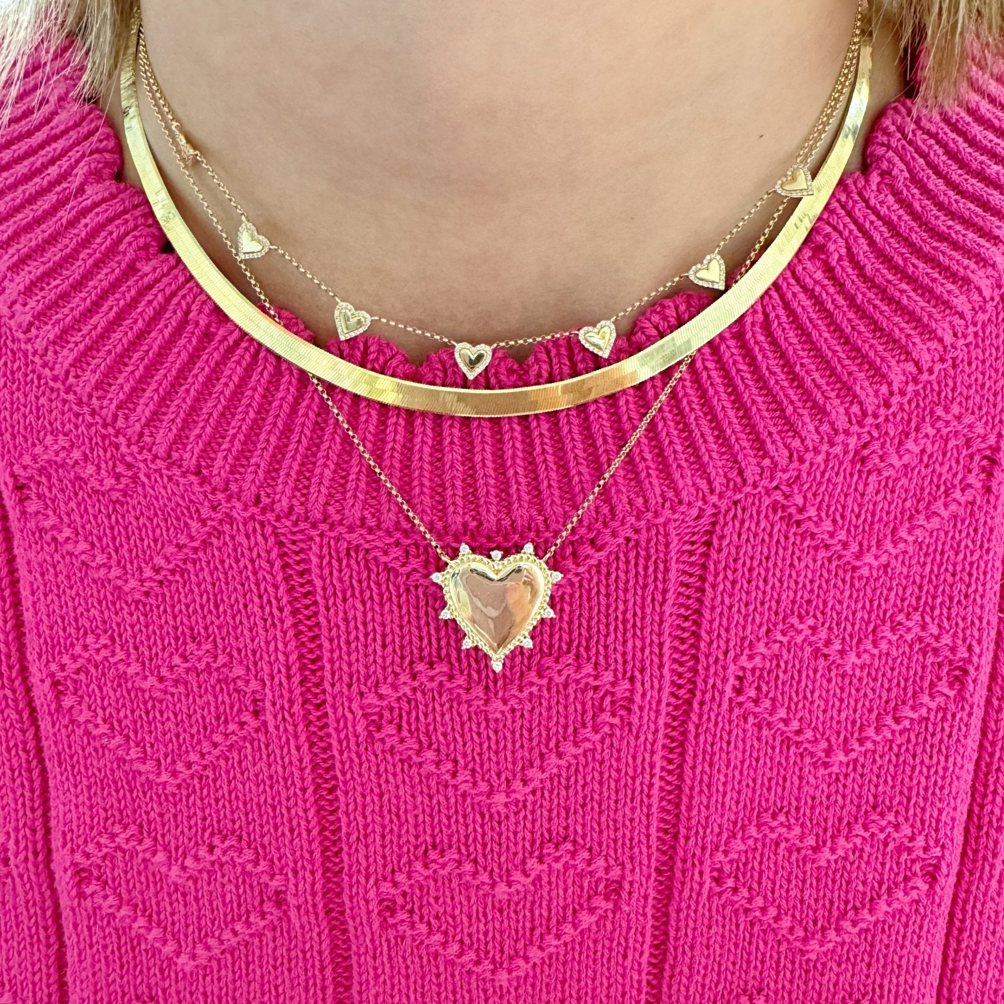 Herringbone gold necklace sale for sale