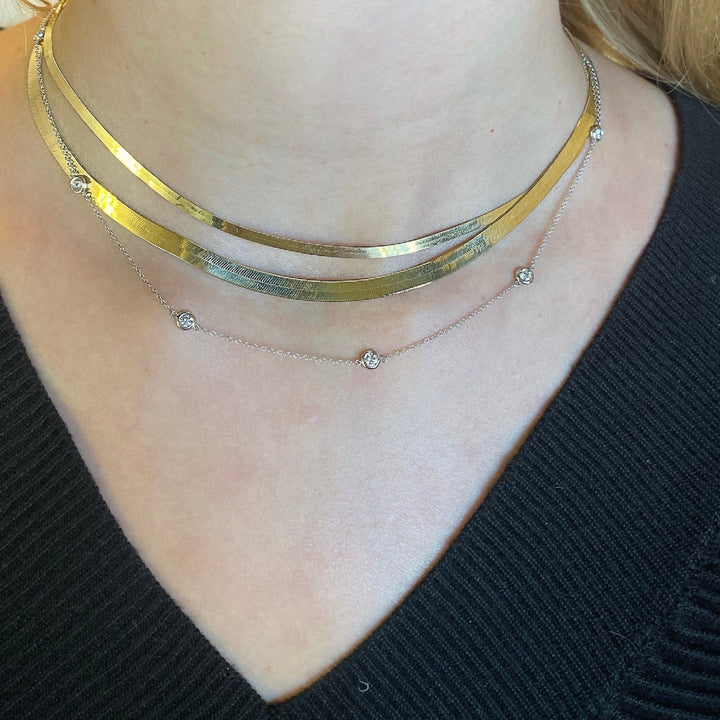 Herringbone Gold Necklace - Lindsey Leigh Jewelry