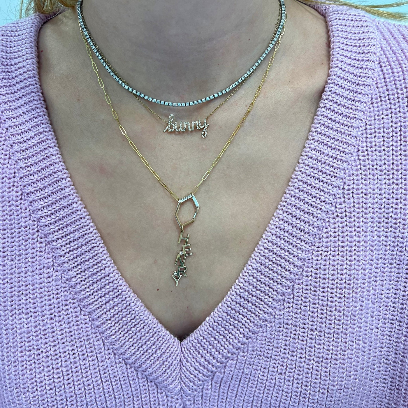Hexagon Charm Necklace - Lindsey Leigh Jewelry