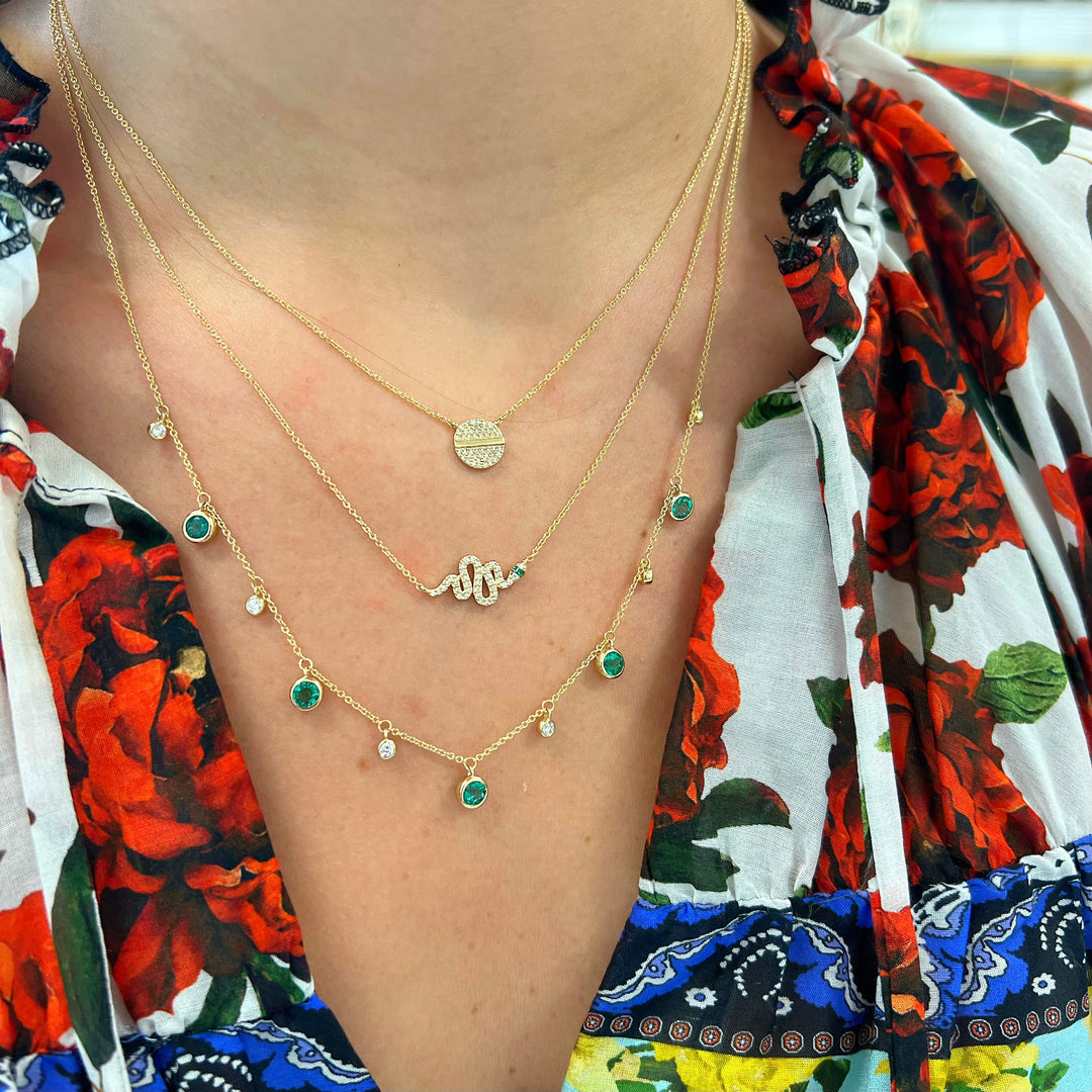 Gemstone Diamond Bezel Dangle Necklace Lindsey Leigh Jewelry