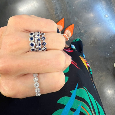 Sapphire & Diamond Halo Band