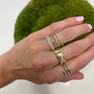 Alternating Double Round & Baguette Ring  Lindsey Leigh Jewelry.
