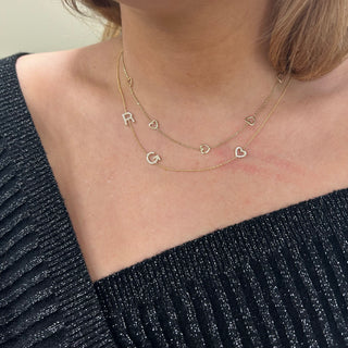 Diamond Asymmetrical Initial Necklace  Lindsey Leigh Jewelry.
