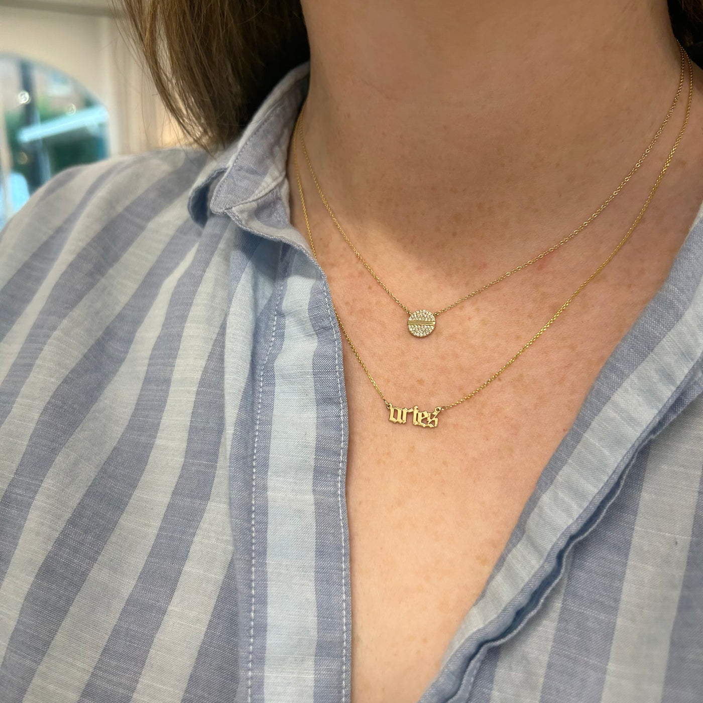 Zodiac Nameplate Necklace
