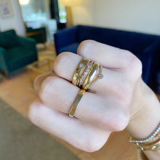 4 Diamond Gold Band  Lindsey Leigh Jewelry.
