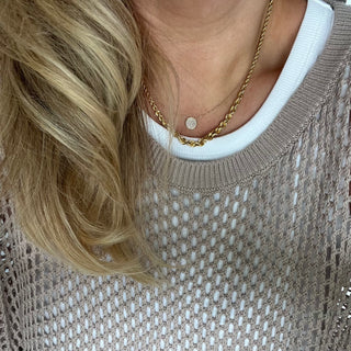 Pave Disc Necklace  Lindsey Leigh Jewelry.
