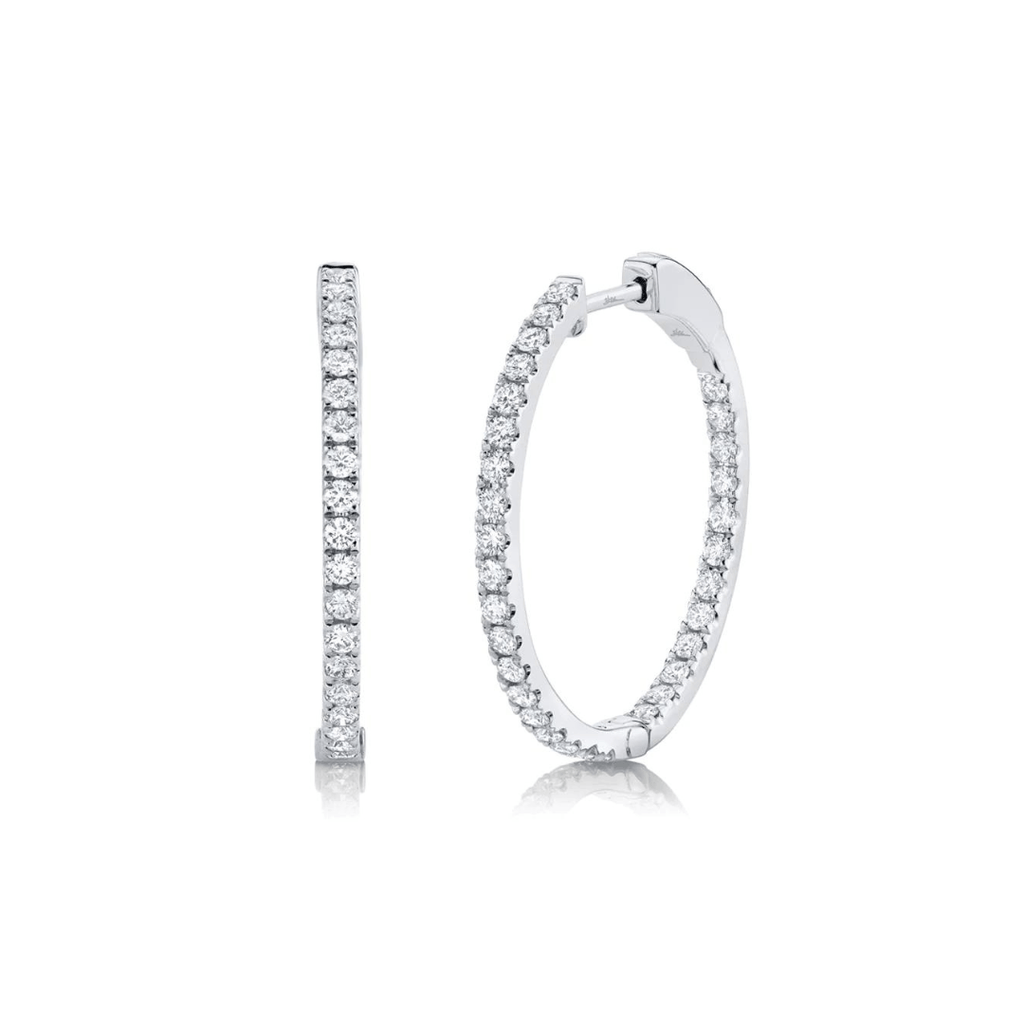 Inside out diamond hoop discount earrings sale