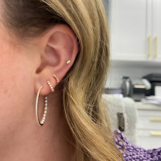 Inside Out Diamond & Pearl Hoops  Lindsey Leigh Jewelry.
