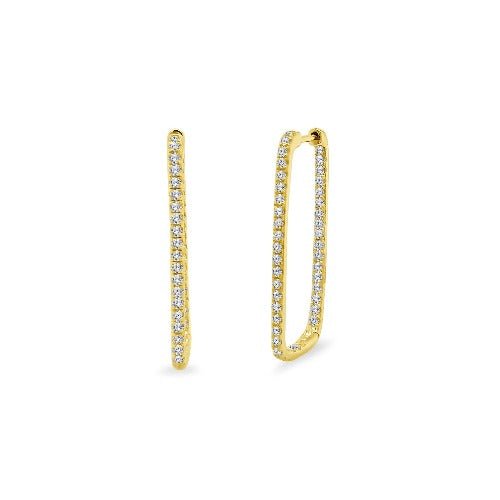 Inside Out Rectangular Diamond Hoops - Lindsey Leigh Jewelry