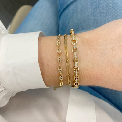Interlocking Diamond Link Bangle - Lindsey Leigh Jewelry