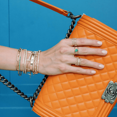 Interlocking Diamond Link Bangle - Lindsey Leigh Jewelry