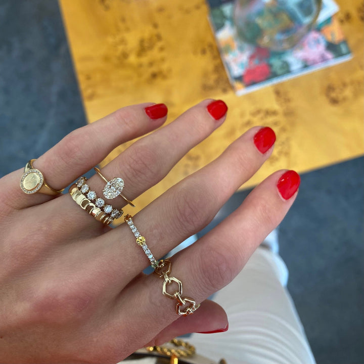 Interlocking Hexagon Ring - Lindsey Leigh Jewelry