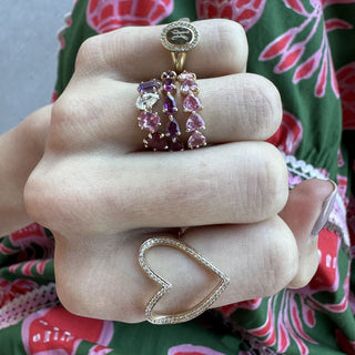 Jumbo Gemstone & Diamond Multi Shape Eagle Prong Band  Lindsey Leigh Jewelry.
